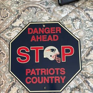 VINTAGE New England Patriots Stop Sign